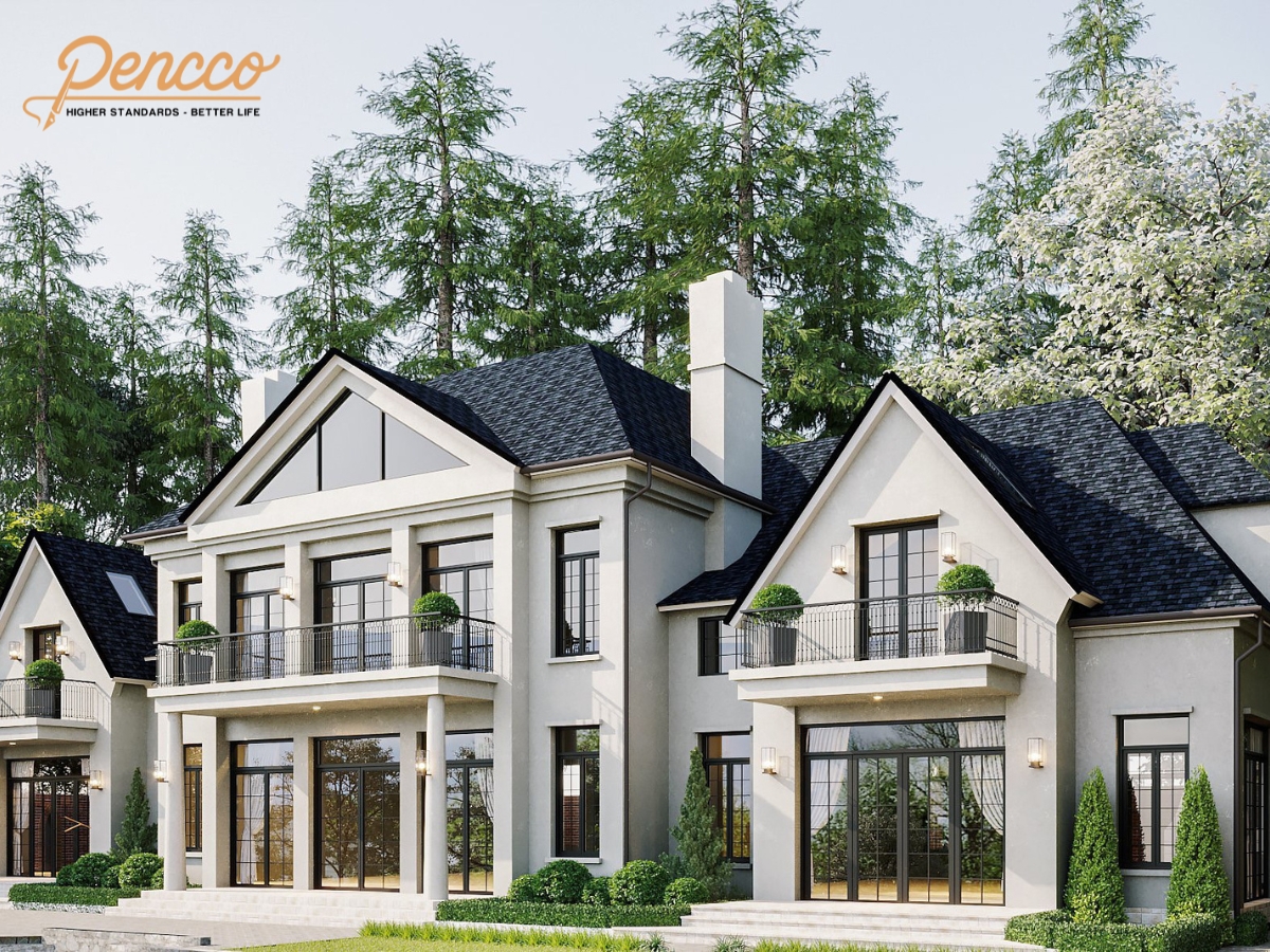 Nhà trắng cũng rất dễ phối màu và kết hợp với thiên nhiên, cây cảnh