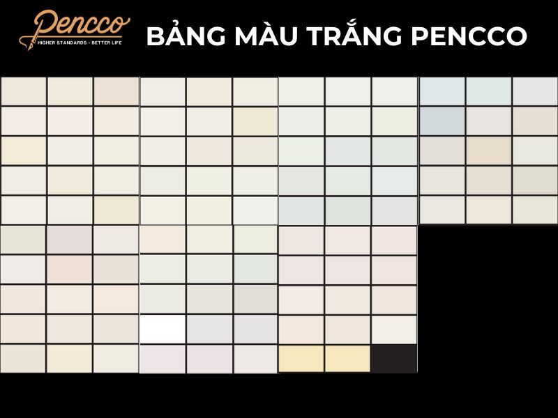 bảng màu trắng pencco