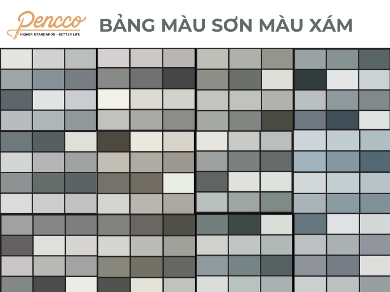 bảng màu xám pencco