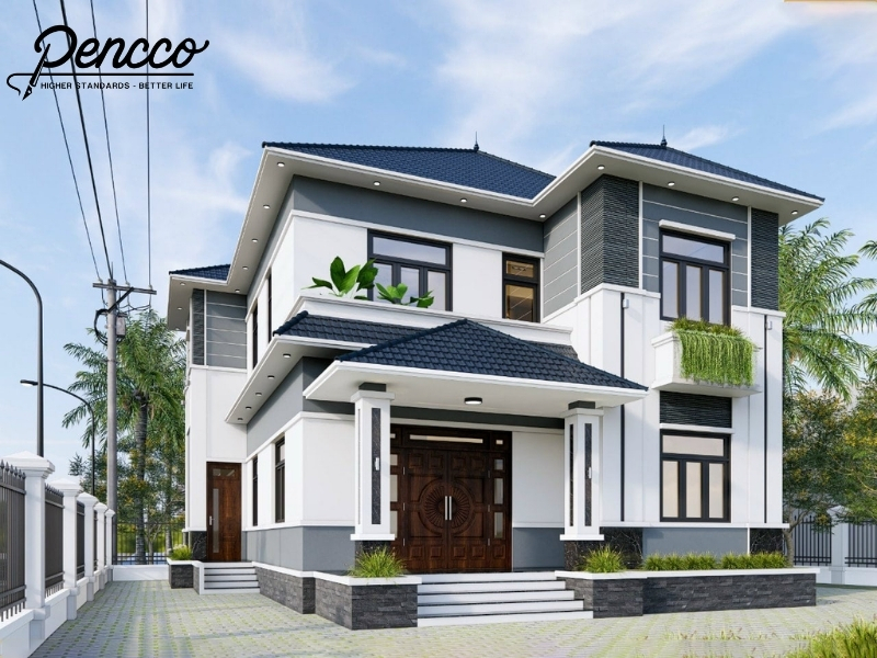 mặt tiền nha màu trắng