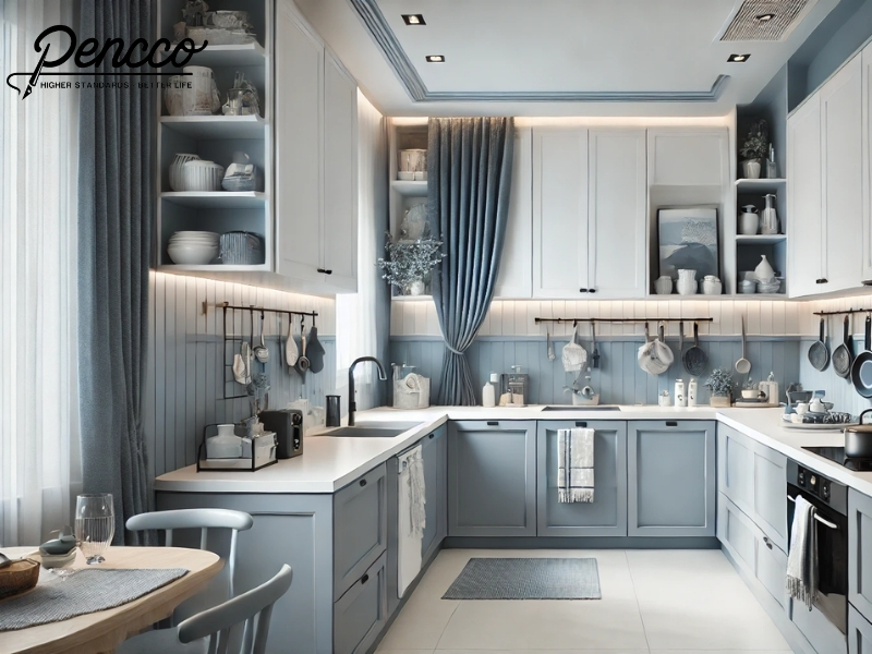 mẫu nhà sơn đẹp xanh biển mệnh thủy