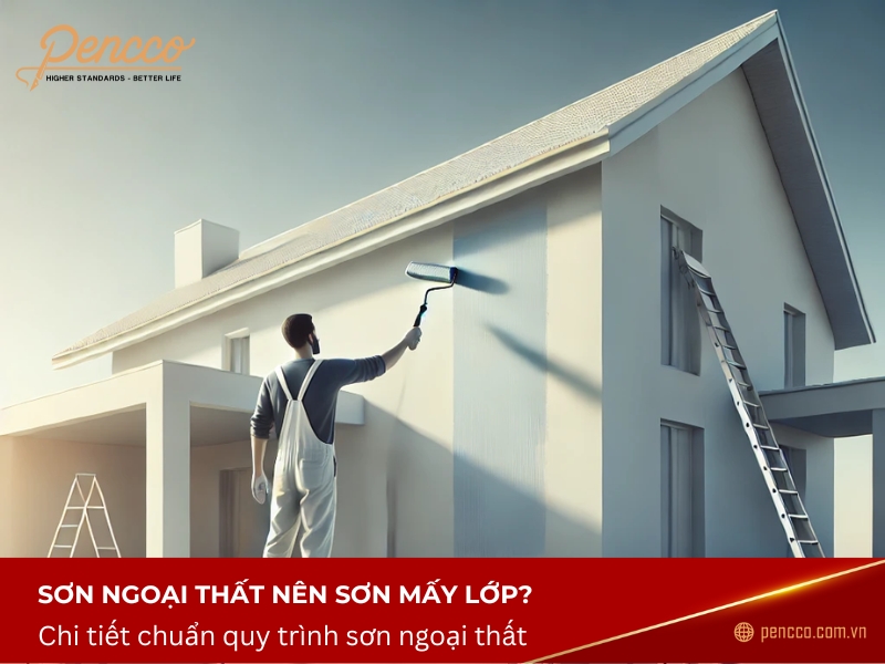 nên sơn ngoại thất mấy lớp
