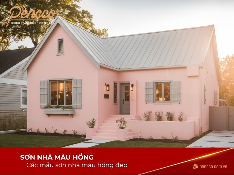 Mẫu sơn nhà màu hồng