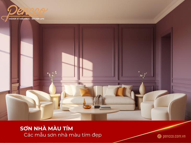 Mẫu sơn nhà màu tím