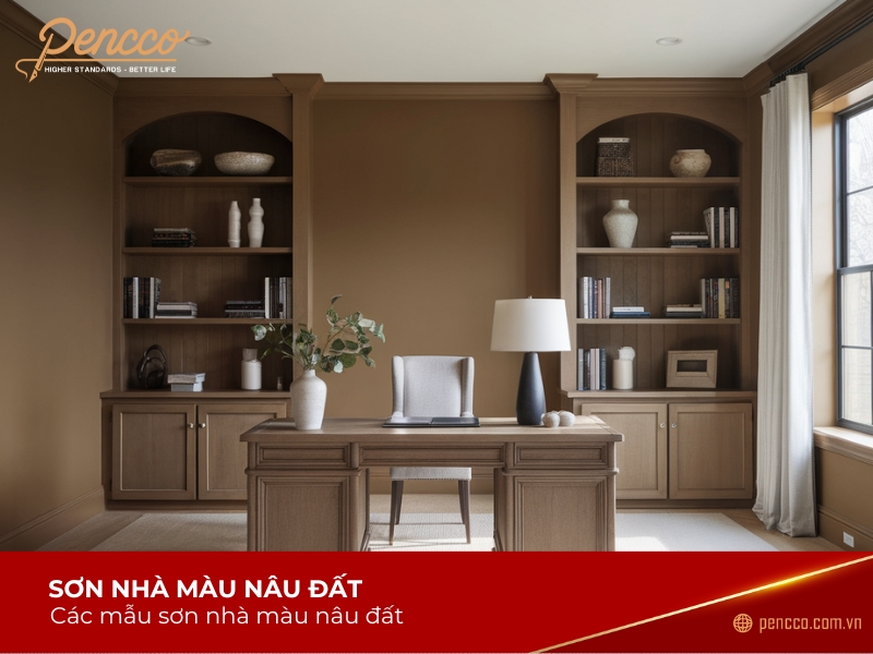 Sơn phòng ngủ màu nâu đất