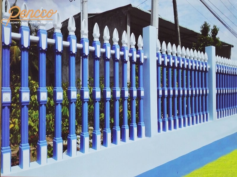 hàng rào đẹp màu xanh dương