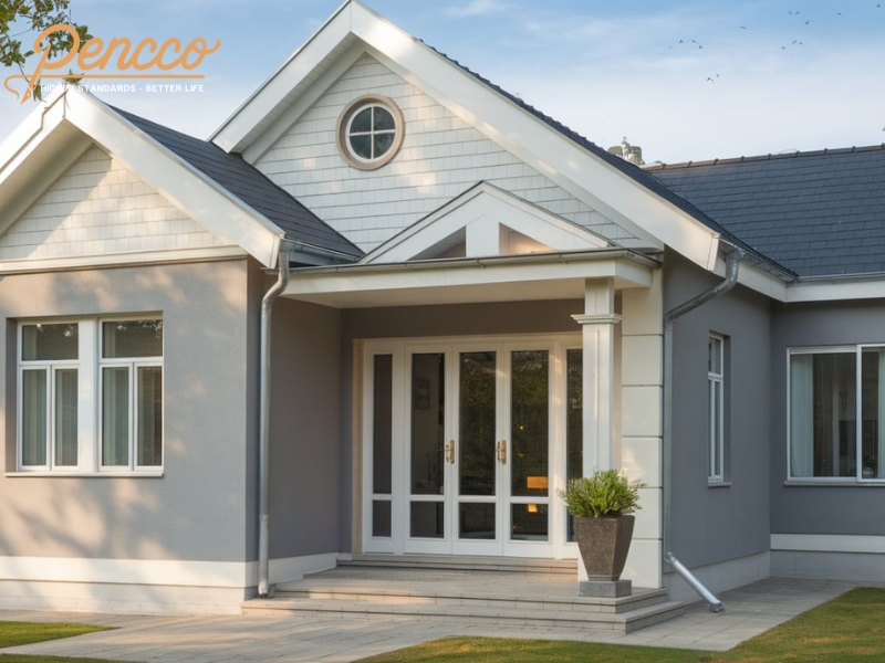 Nhà cấp 4 hiện đại với màu sơn xám trắng sang trọng và thanh lịch