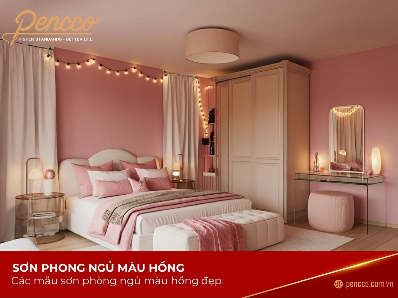 Sơn phòng ngủ màu hồng