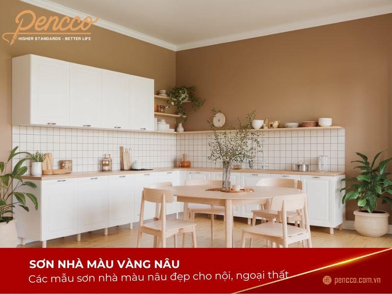sơn nhà màu vàng nâu