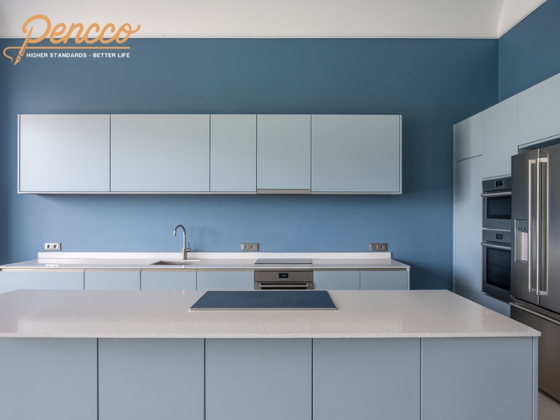 Phòng bếp hiện đại màu xanh lam Egyptian Blue