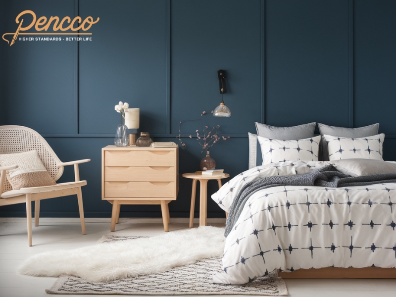 Phòng ngủ Bắc Âu màu xanh lam Marine Blue