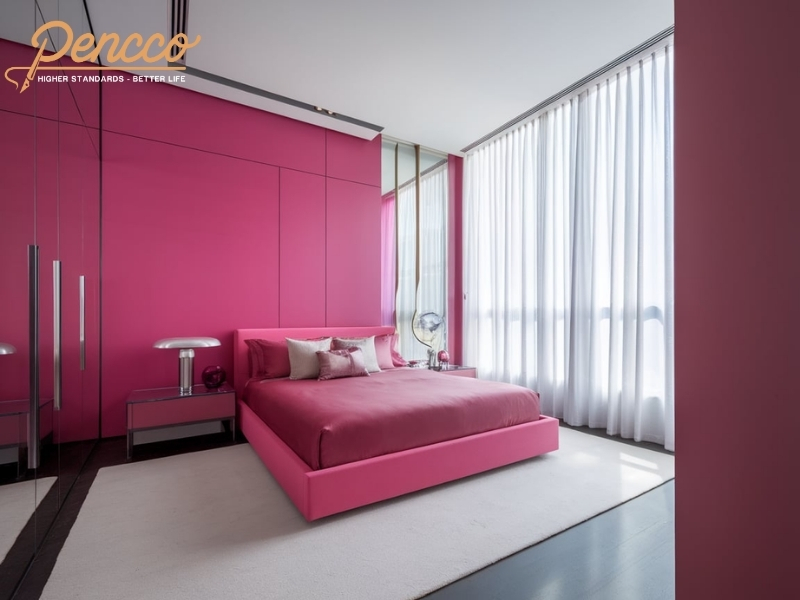 Không gian phòng ngủ hồng Fuchsia đầy ấn tượng