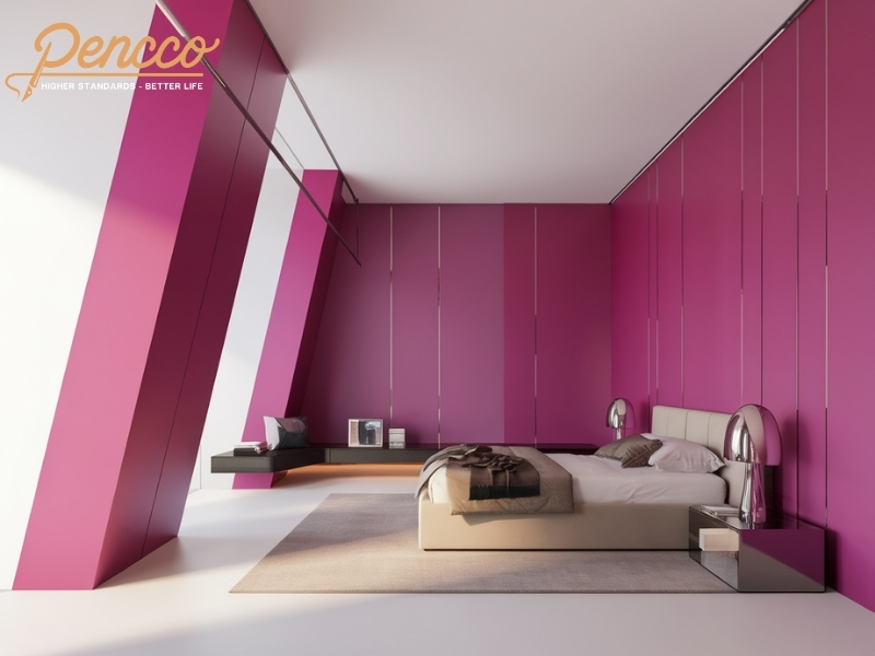 Phòng ngủ hồng Fuchsia hiện đại