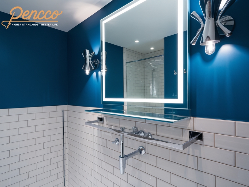 Phòng tắm hiện đại màu xanh lam Ocean Blue.